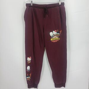 Marika Burgundy Jogger Sweatpants Size xl hello kitty and friends sanrio